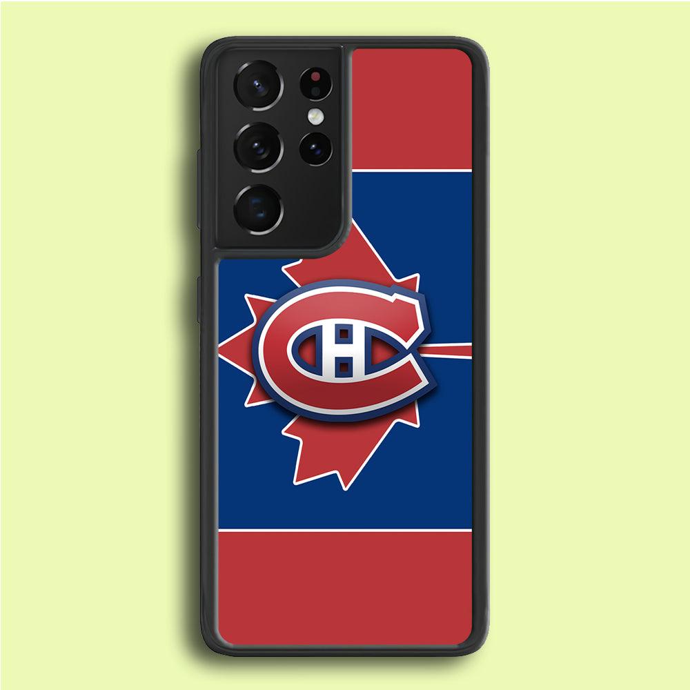 Hockey Montréal Canadiens NHL 002 Samsung Galaxy S21 Ultra Case-Rubber / Black (2D Case)-Xtracase
