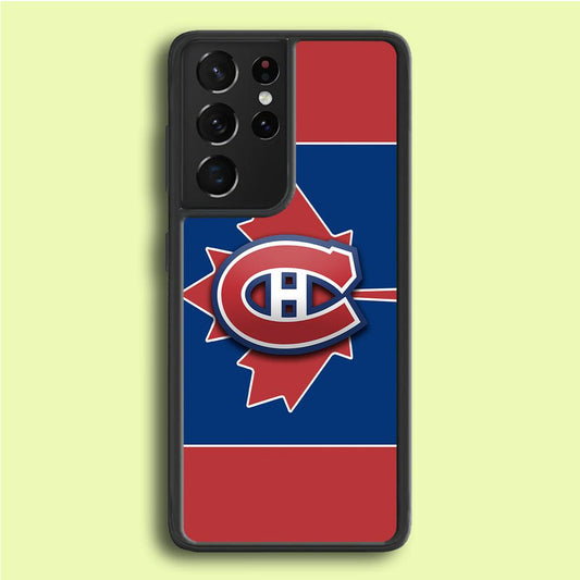 Hockey Montréal Canadiens NHL 002 Samsung Galaxy S21 Ultra Case-Rubber / Black (2D Case)-Xtracase