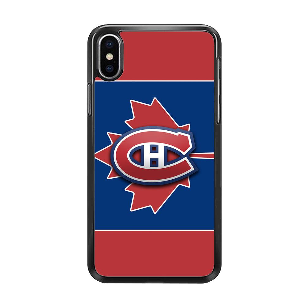 Hockey Montréal Canadiens NHL 002 iPhone Xs Case-Rubber / Black (2D Case)-Xtracase