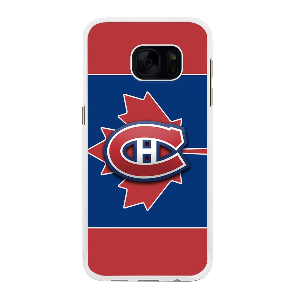 Hockey Montréal Canadiens NHL 002 Samsung Galaxy S7 Edge Case-Rubber / White (2D Case)-Xtracase