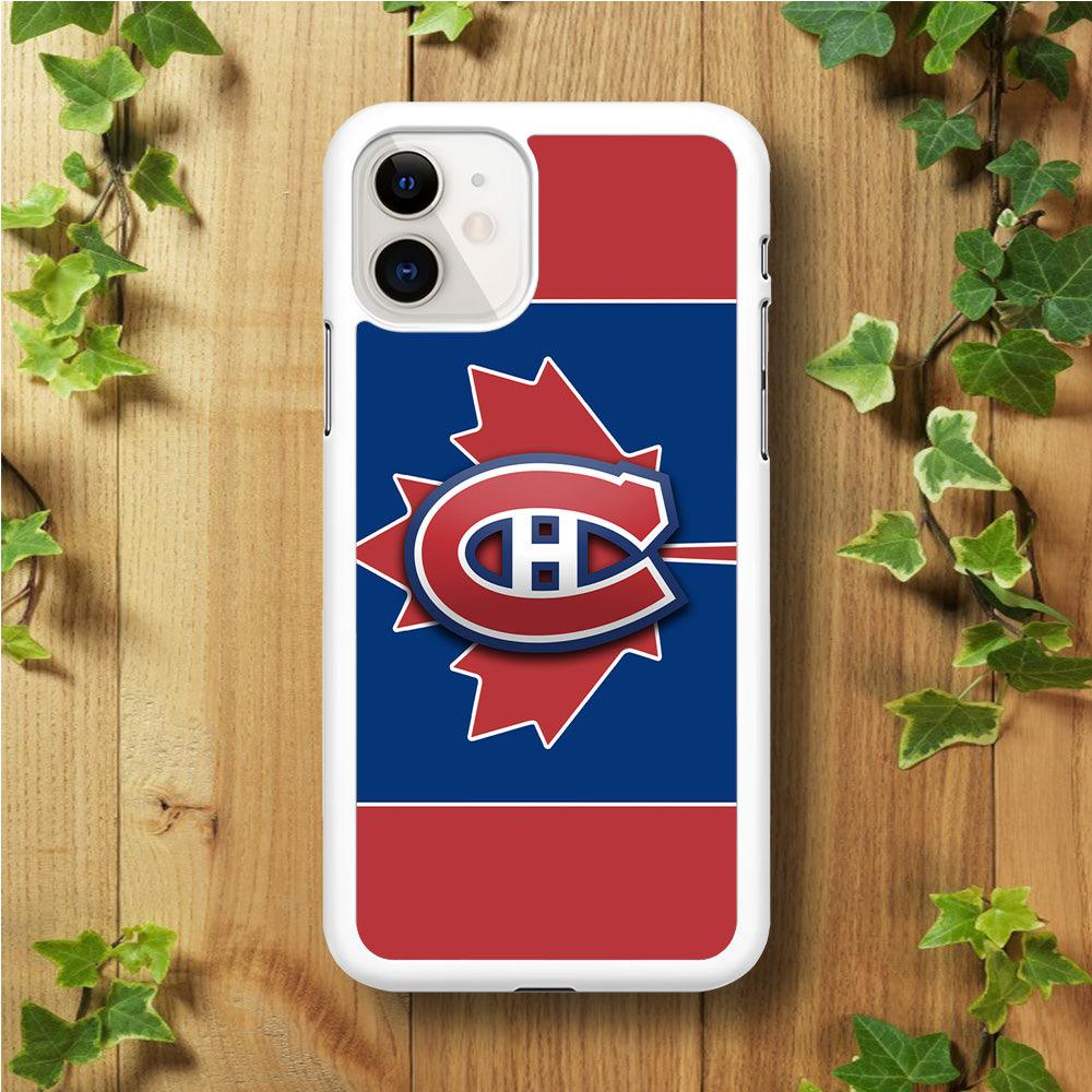 Hockey Montréal Canadiens NHL 002 iPhone 11 Case-Rubber / White (2D Case)-Xtracase