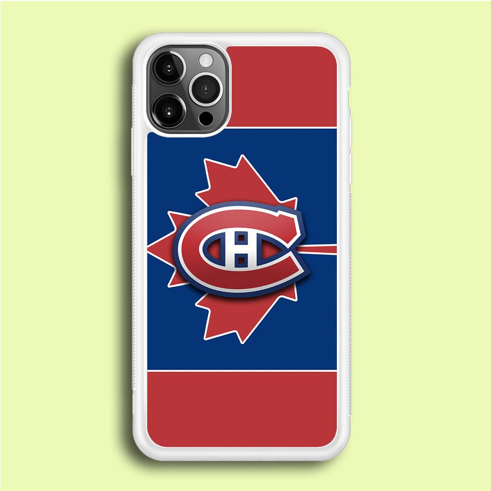 Hockey Montréal Canadiens NHL 002 iPhone 12 Pro Max Case-Rubber / White (2D Case)-Xtracase