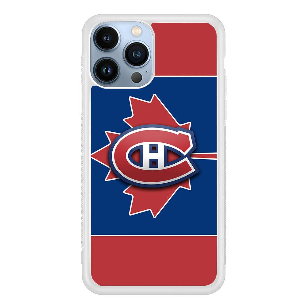 Hockey Montréal Canadiens NHL 002 iPhone 13 Pro Case-Rubber / White (2D Case)-Xtracase