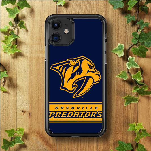 Hockey Nashville Predators NHL 001 iPhone 11 Case-Rubber / Black (2D Case)-Xtracase