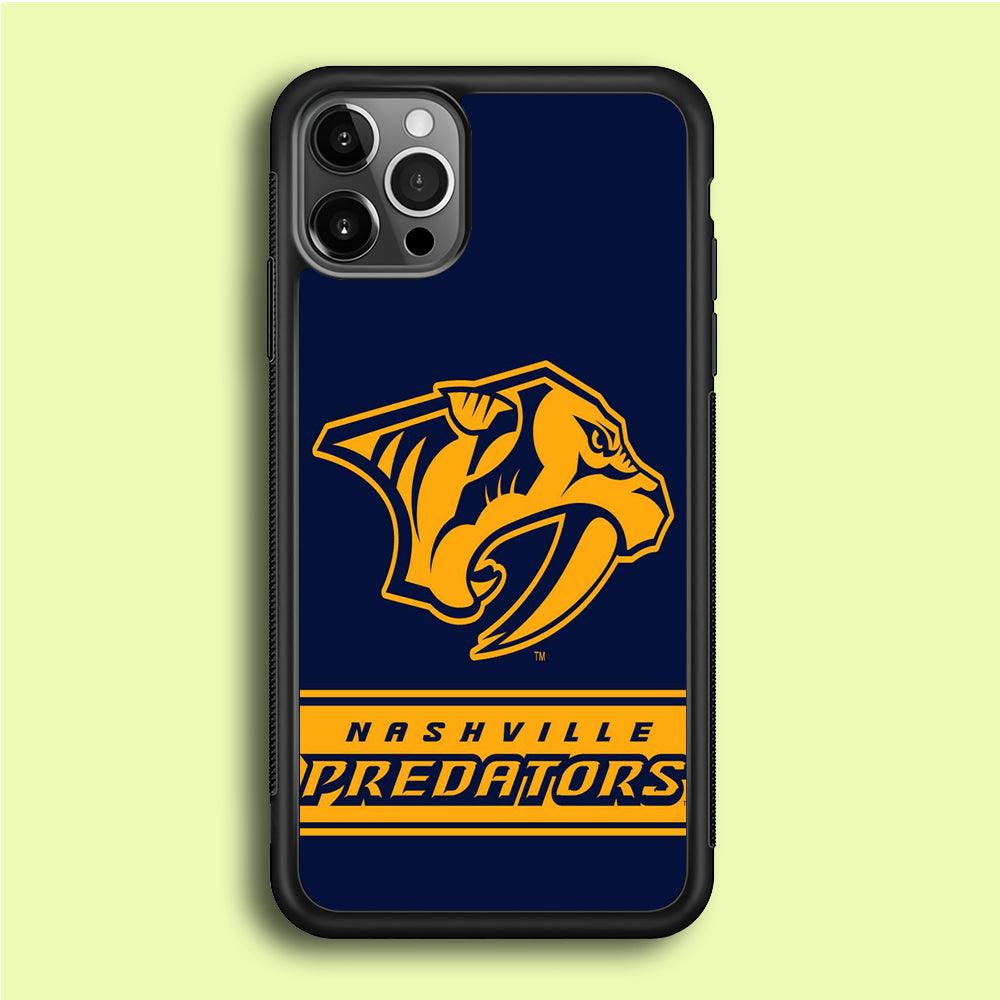 Hockey Nashville Predators NHL 001 iPhone 12 Pro Case-Rubber / Black (2D Case)-Xtracase