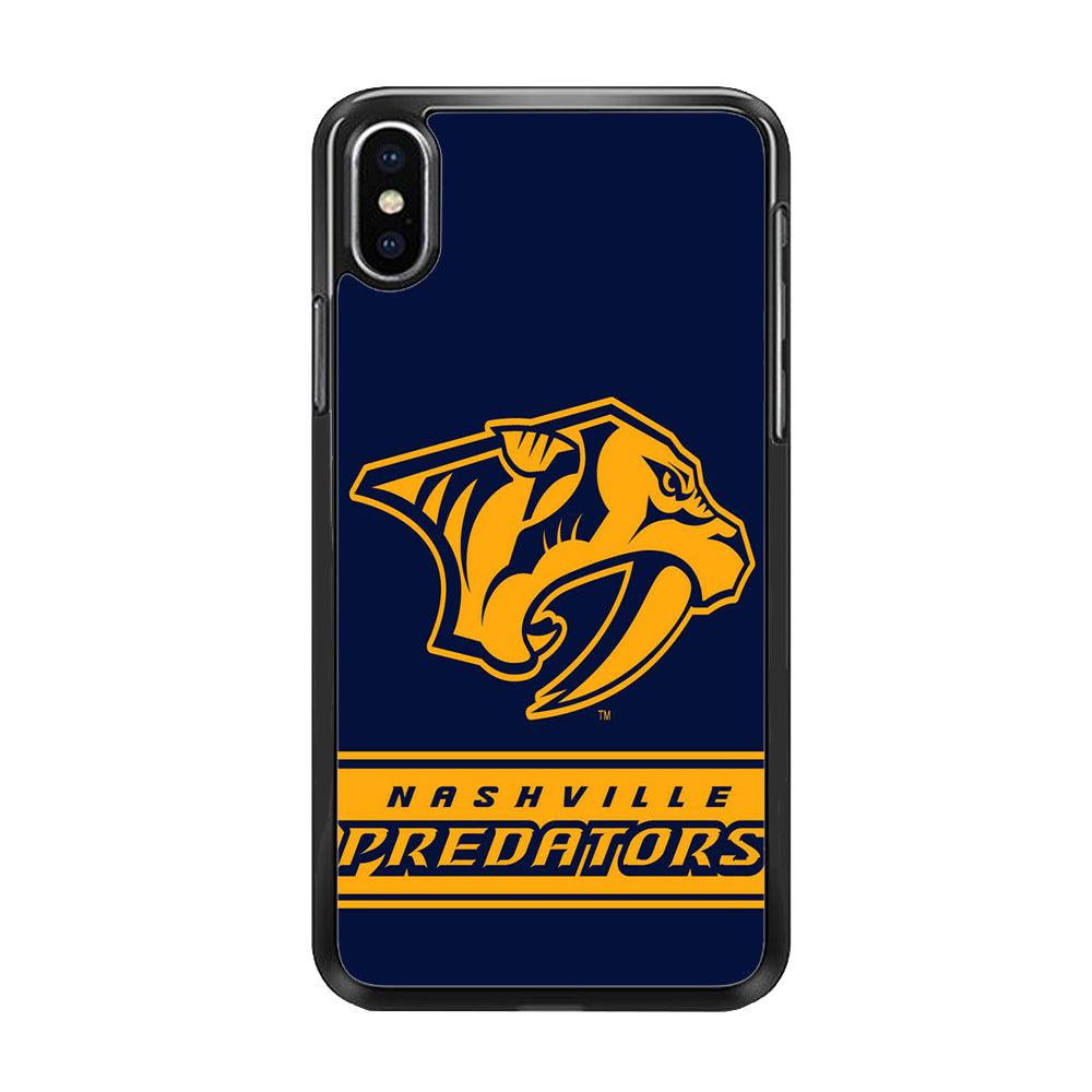Hockey Nashville Predators NHL 001 iPhone Xs Case-Rubber / Black (2D Case)-Xtracase