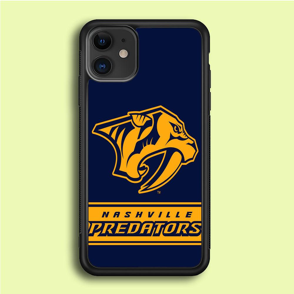 Hockey Nashville Predators NHL 001 iPhone 12 Case-Rubber / Black (2D Case)-Xtracase