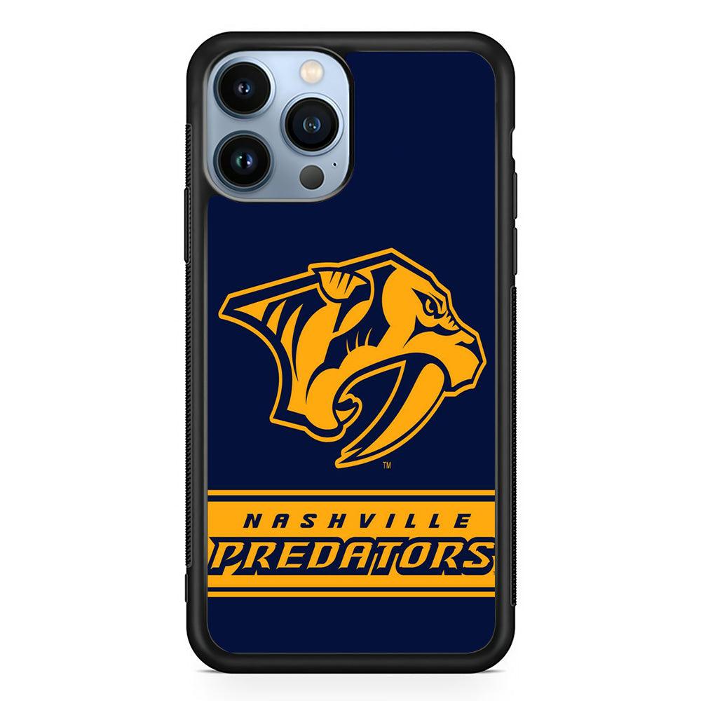 Hockey Nashville Predators NHL 001 iPhone 13 Pro Case-Rubber / Black (2D Case)-Xtracase