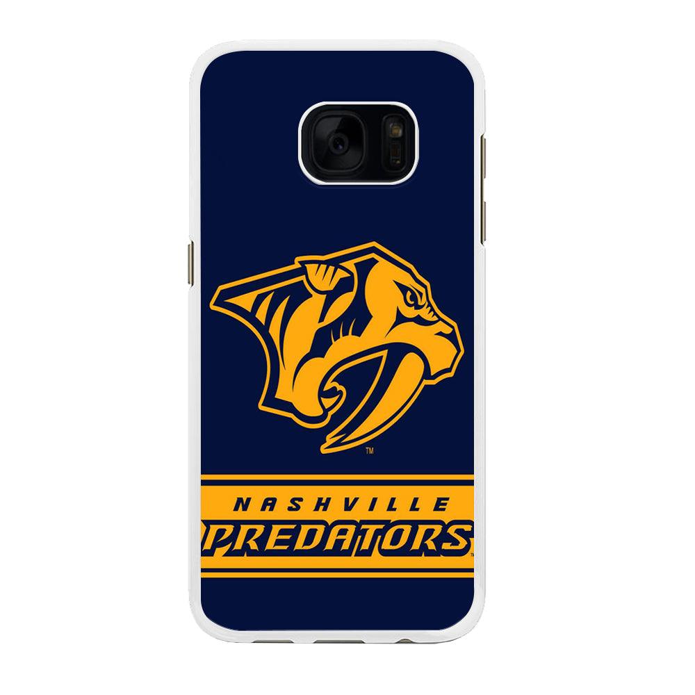 Hockey Nashville Predators NHL 001 Samsung Galaxy S7 Edge Case-Rubber / White (2D Case)-Xtracase