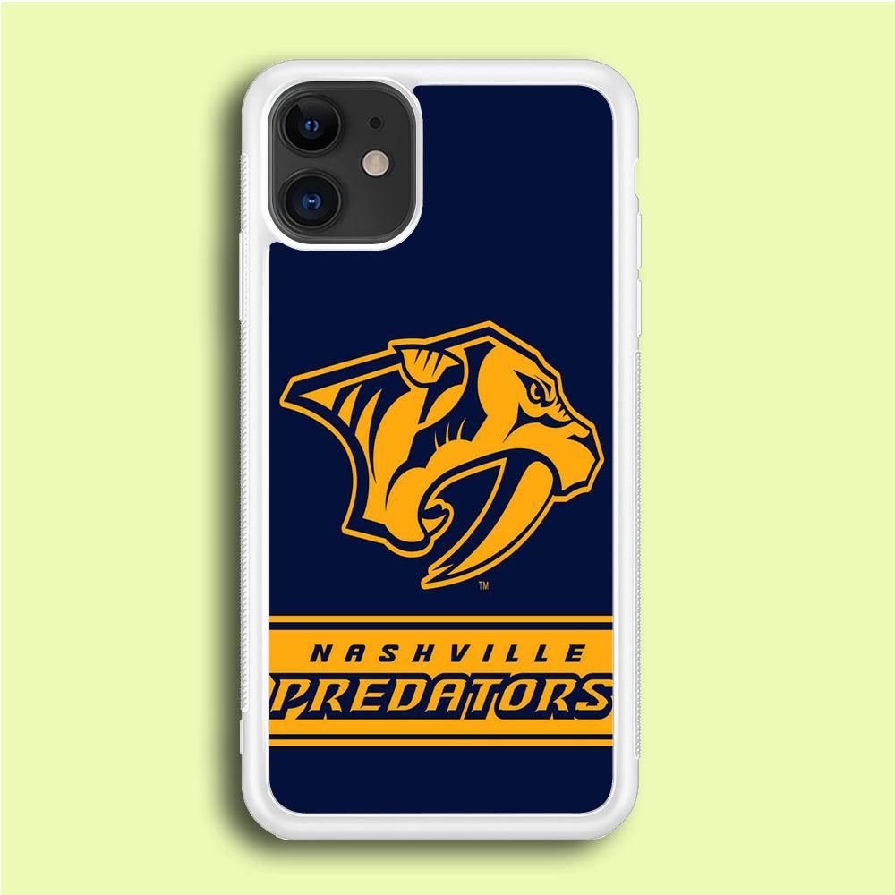 Hockey Nashville Predators NHL 001 iPhone 12 Case-Rubber / White (2D Case)-Xtracase
