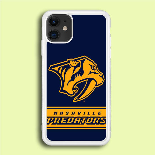 Hockey Nashville Predators NHL 001 iPhone 12 Case-Rubber / White (2D Case)-Xtracase