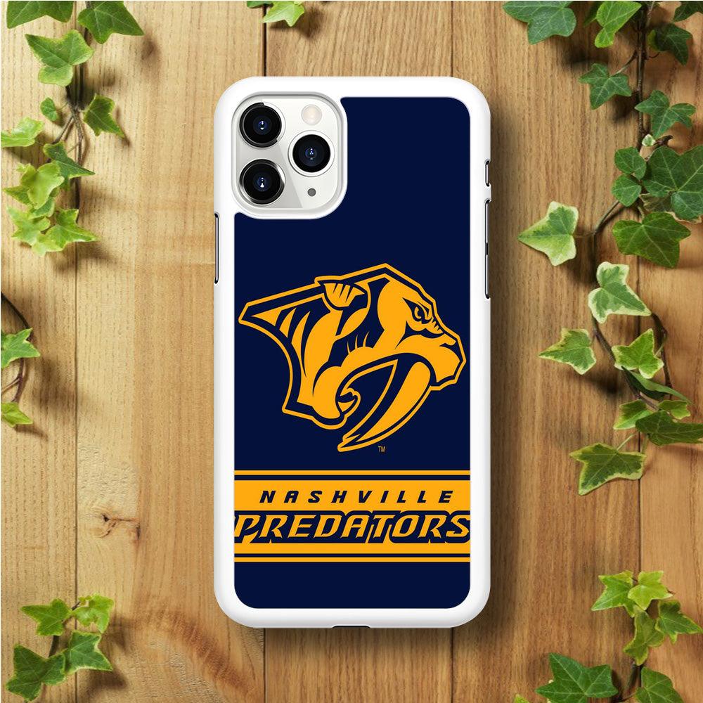 Hockey Nashville Predators NHL 001 iPhone 11 Pro Max Case-Rubber / White (2D Case)-Xtracase