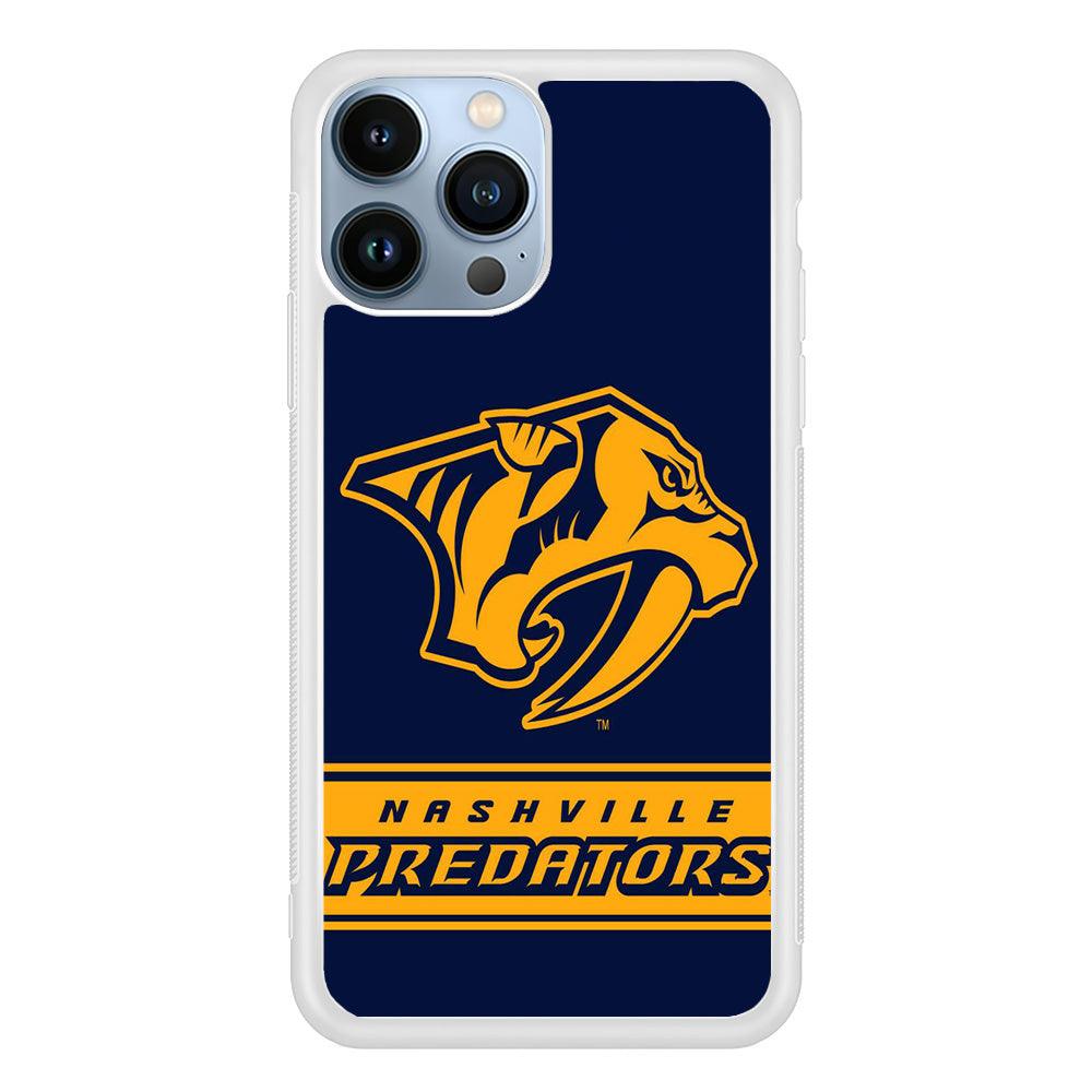 Hockey Nashville Predators NHL 001 iPhone 13 Pro Case-Rubber / White (2D Case)-Xtracase