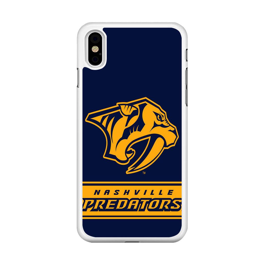Hockey Nashville Predators NHL 001 iPhone X Case-Rubber / White (2D Case)-Xtracase