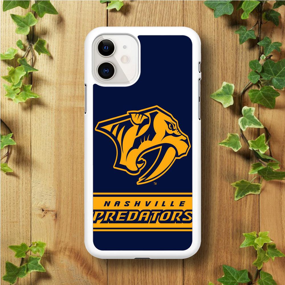 Hockey Nashville Predators NHL 001 iPhone 11 Case-Rubber / White (2D Case)-Xtracase