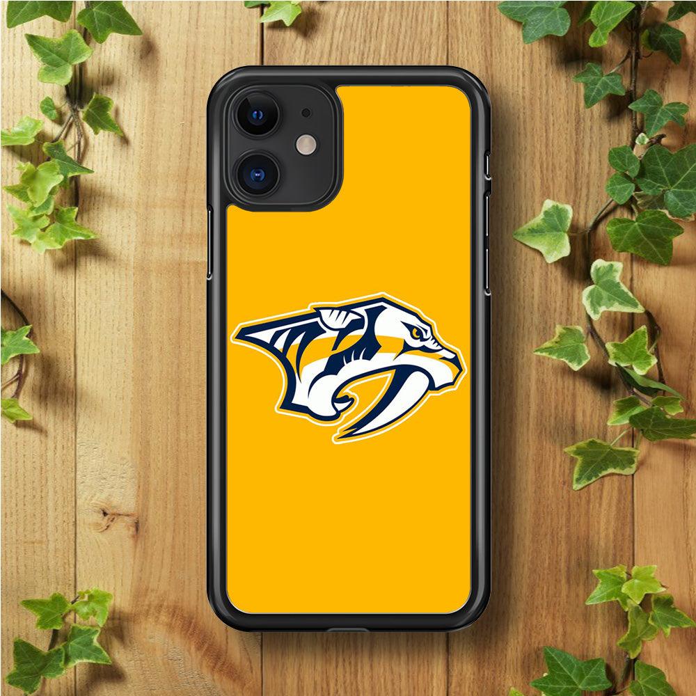 Hockey Nashville Predators NHL 002 iPhone 11 Case-Rubber / Black (2D Case)-Xtracase