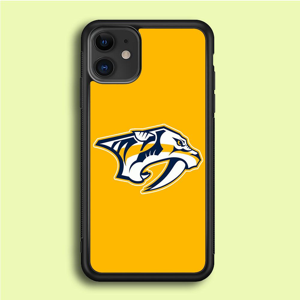 Hockey Nashville Predators NHL 002 iPhone 12 Mini Case-Rubber / Black (2D Case)-Xtracase