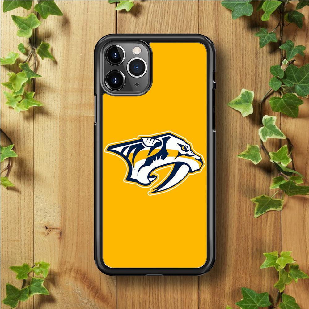 Hockey Nashville Predators NHL 002 iPhone 11 Pro Case-Rubber / Black (2D Case)-Xtracase