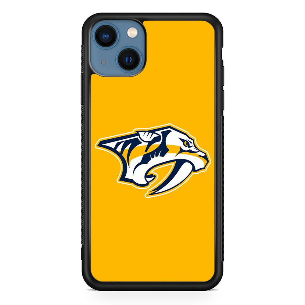 Hockey Nashville Predators NHL 002 iPhone 13 Case-Rubber / Black (2D Case)-Xtracase