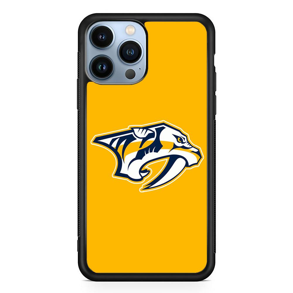 Hockey Nashville Predators NHL 002 iPhone 13 Pro Case-Rubber / Black (2D Case)-Xtracase