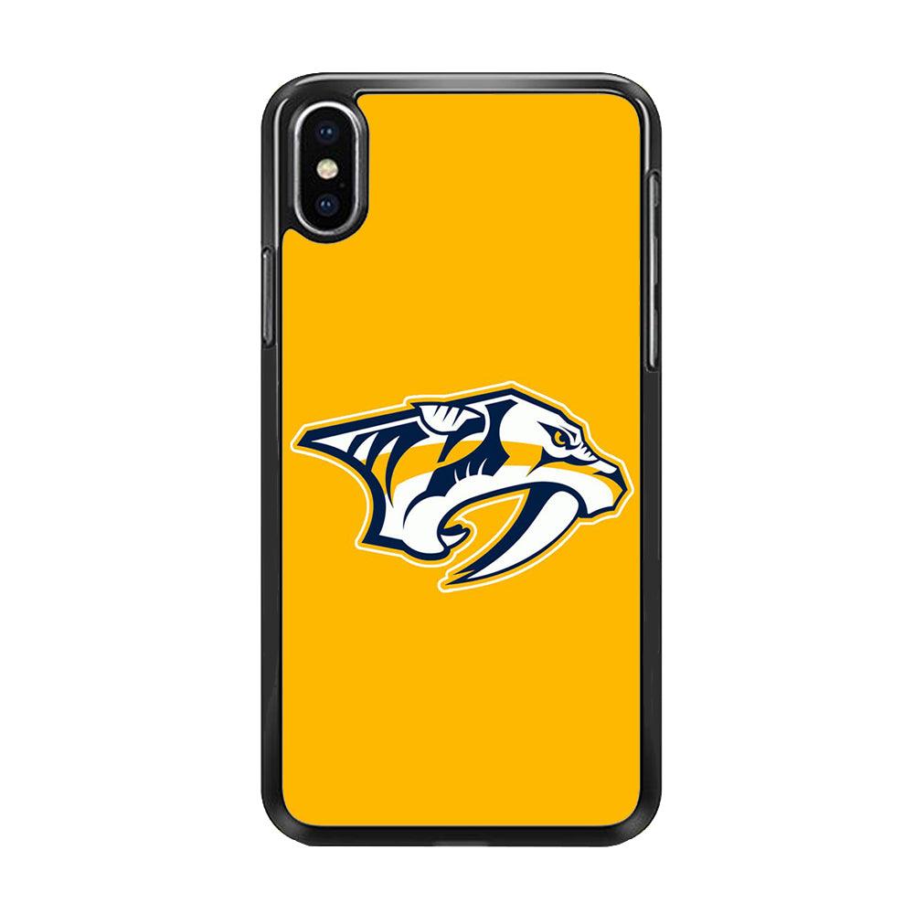 Hockey Nashville Predators NHL 002 iPhone Xs Max Case-Rubber / Black (2D Case)-Xtracase