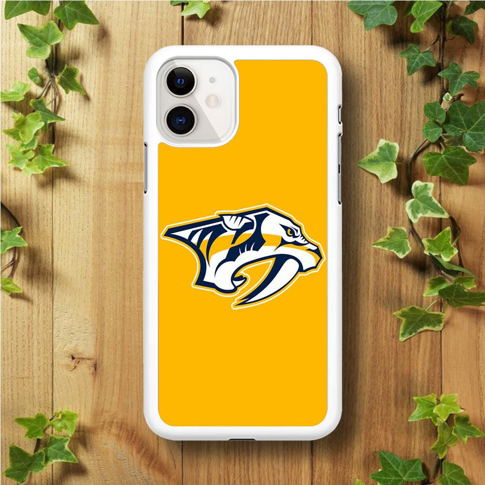 Hockey Nashville Predators NHL 002 iPhone 11 Case-Rubber / White (2D Case)-Xtracase