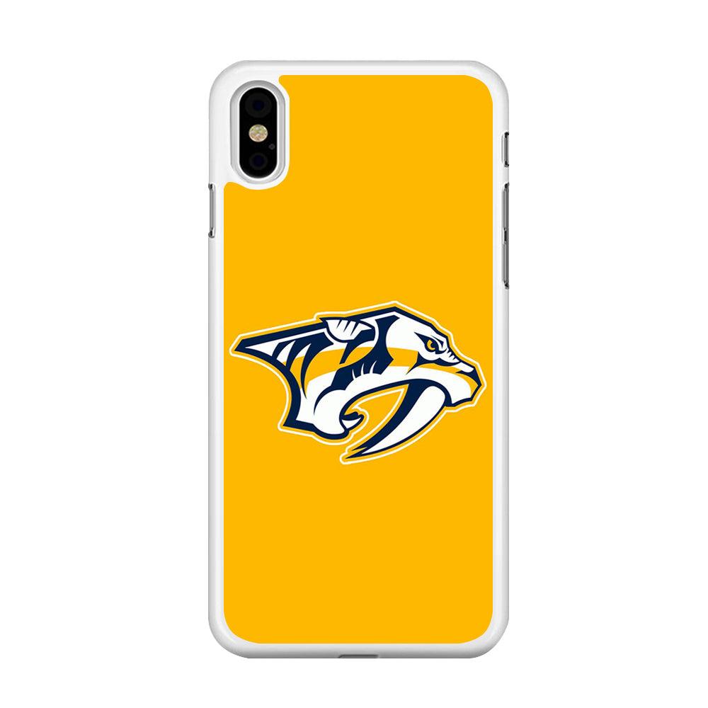 Hockey Nashville Predators NHL 002 iPhone Xs Case-Rubber / White (2D Case)-Xtracase