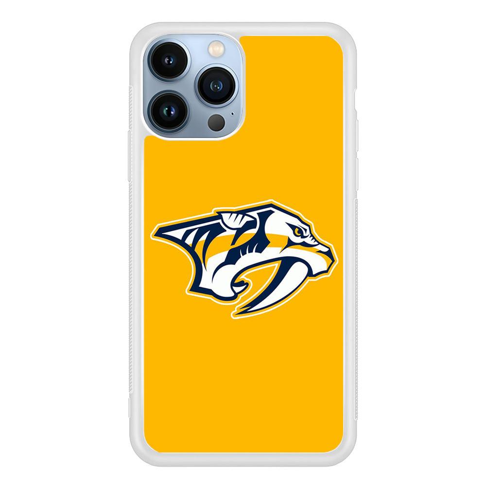Hockey Nashville Predators NHL 002 iPhone 13 Pro Case-Rubber / White (2D Case)-Xtracase