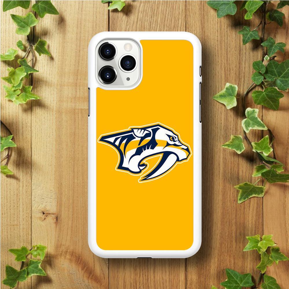Hockey Nashville Predators NHL 002 iPhone 11 Pro Max Case-Rubber / White (2D Case)-Xtracase