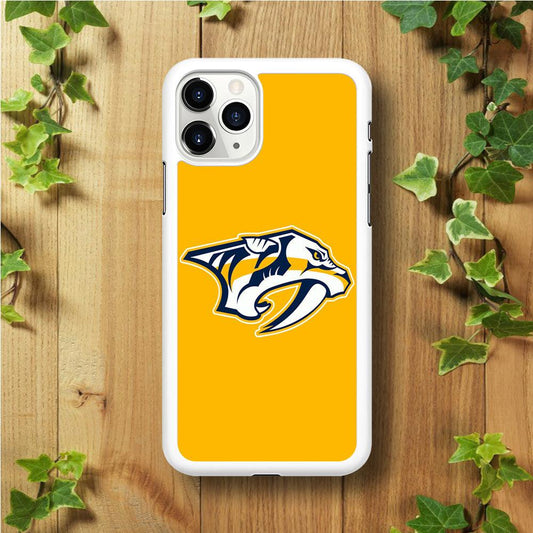 Hockey Nashville Predators NHL 002 iPhone 11 Pro Max Case-Rubber / White (2D Case)-Xtracase