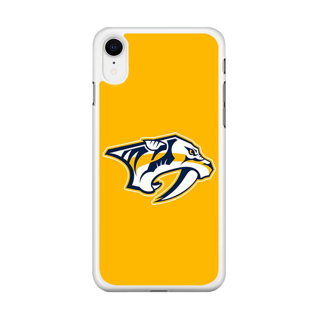 Hockey Nashville Predators NHL 002 iPhone XR Case-Rubber / White (2D Case)-Xtracase