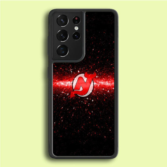 Hockey New Jersey Devils NHL 001 Samsung Galaxy S21 Ultra Case-Rubber / Black (2D Case)-Xtracase