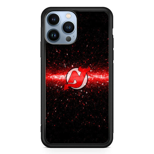 Hockey New Jersey Devils NHL 001 iPhone 13 Pro Max Case-Rubber / Black (2D Case)-Xtracase