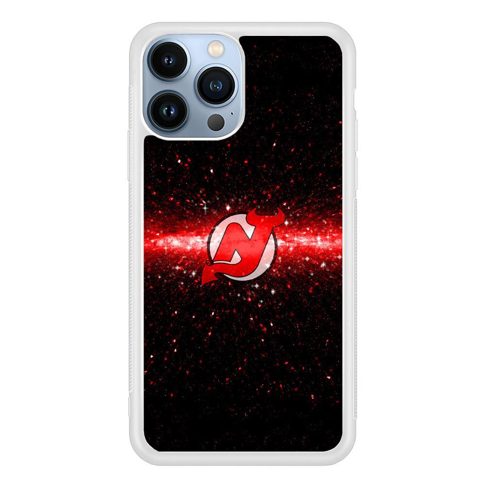 Hockey New Jersey Devils NHL 001 iPhone 13 Pro Case-Rubber / White (2D Case)-Xtracase