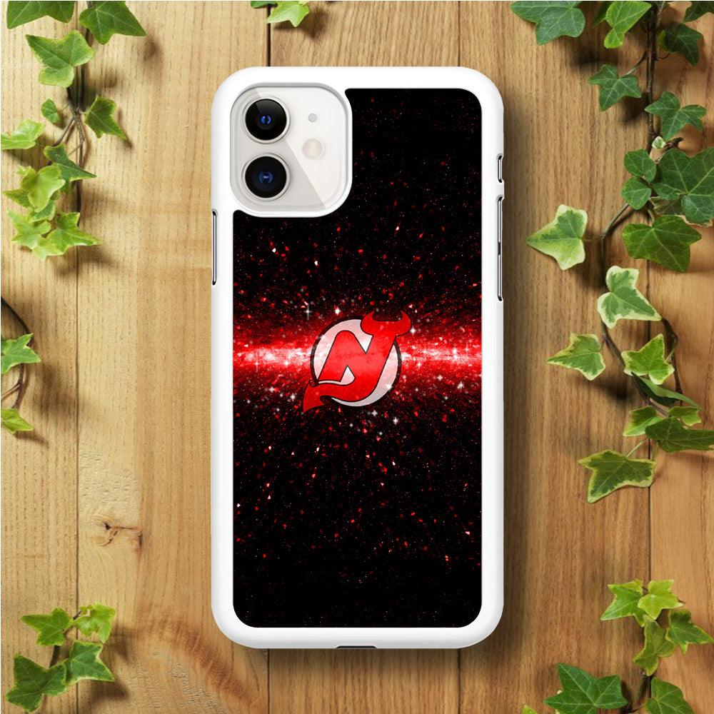 Hockey New Jersey Devils NHL 001 iPhone 11 Case-Rubber / White (2D Case)-Xtracase