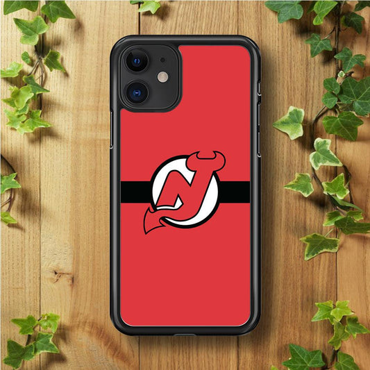 Hockey New Jersey Devils NHL 002 iPhone 11 Case-Rubber / Black (2D Case)-Xtracase