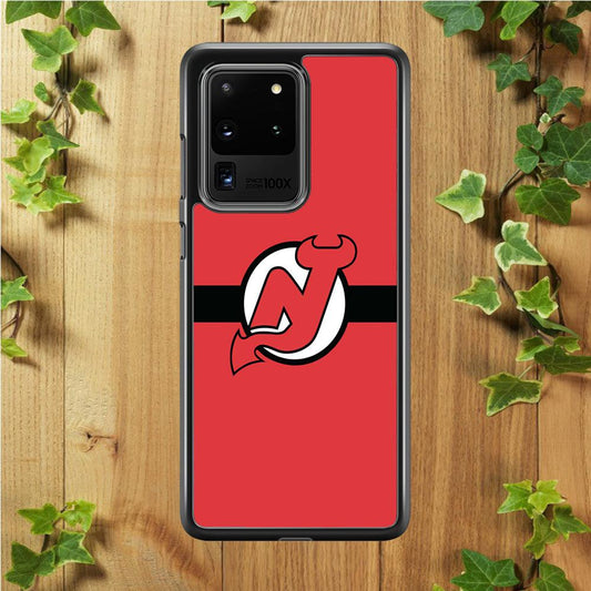 Hockey New Jersey Devils NHL 002 Samsung Galaxy S20 Ultra Case-Rubber / Black (2D Case)-Xtracase