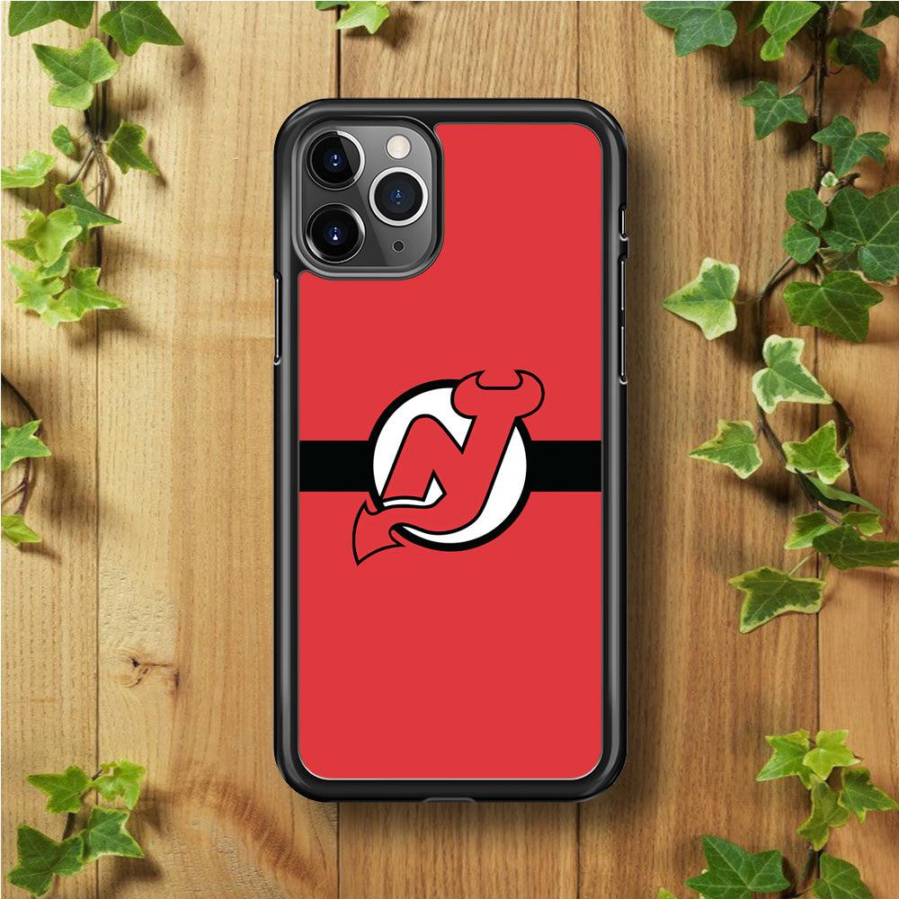 Hockey New Jersey Devils NHL 002 iPhone 11 Pro Max Case-Rubber / Black (2D Case)-Xtracase