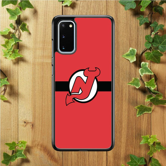 Hockey New Jersey Devils NHL 002 Samsung Galaxy S20 Case-Rubber / Black (2D Case)-Xtracase