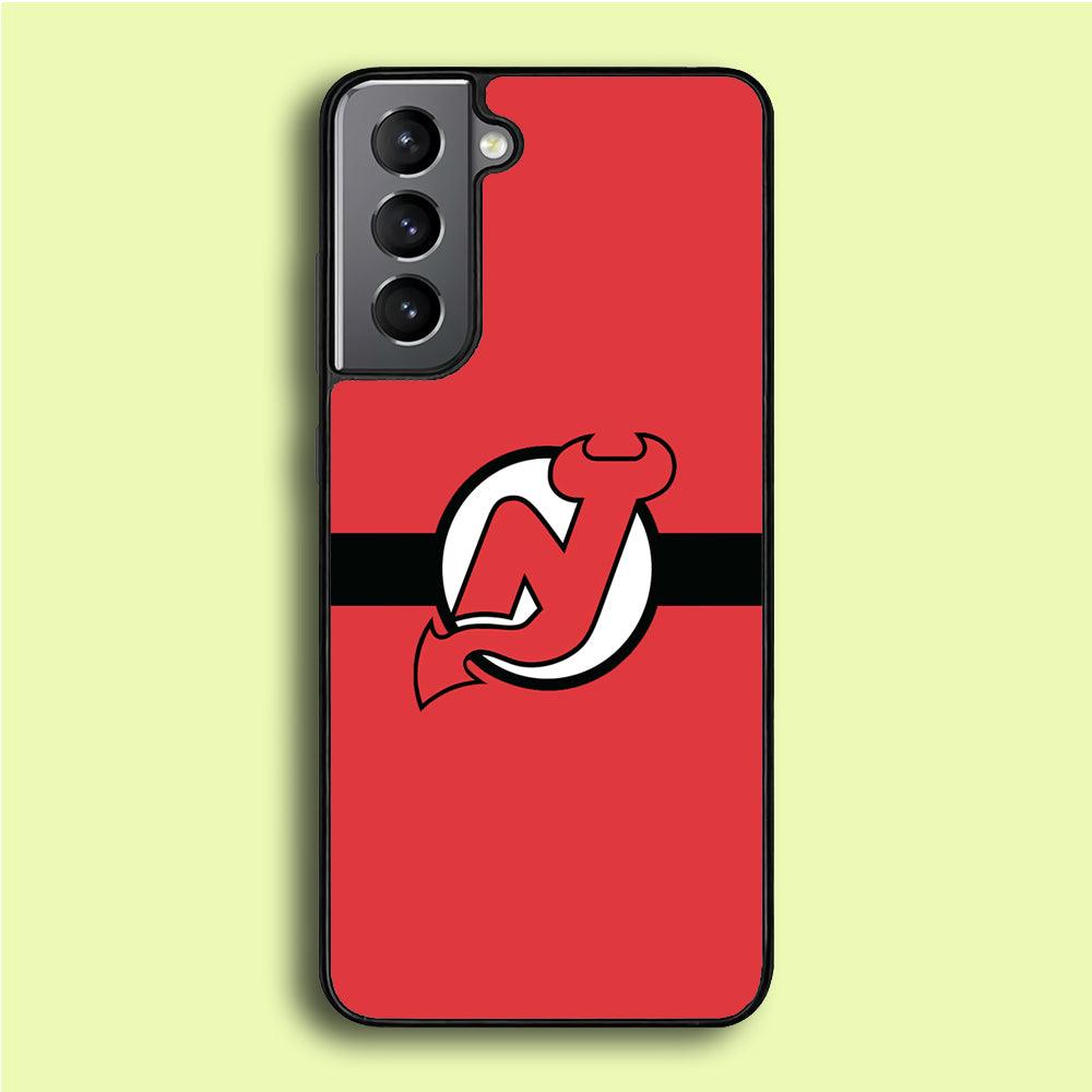 Hockey New Jersey Devils NHL 002 Samsung Galaxy S21 Plus Case-Rubber / White (2D Case)-Xtracase