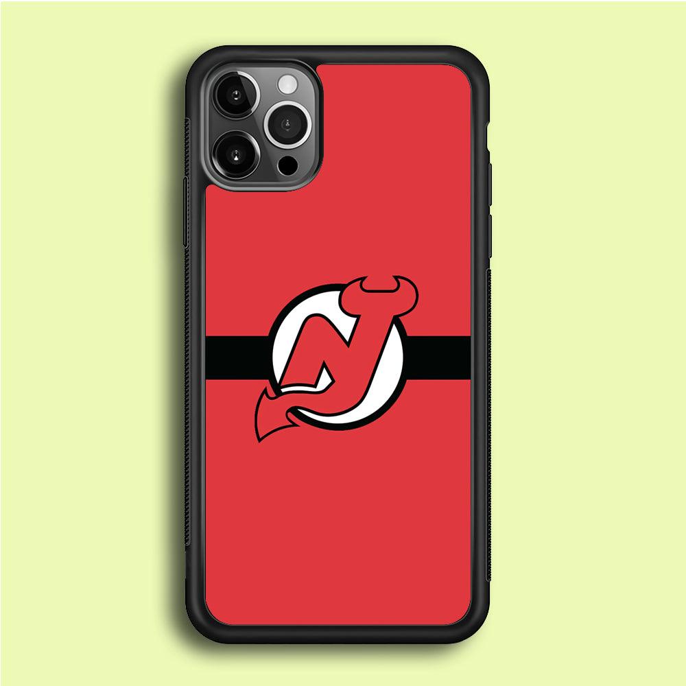 Hockey New Jersey Devils NHL 002 iPhone 12 Pro Case-Rubber / Black (2D Case)-Xtracase