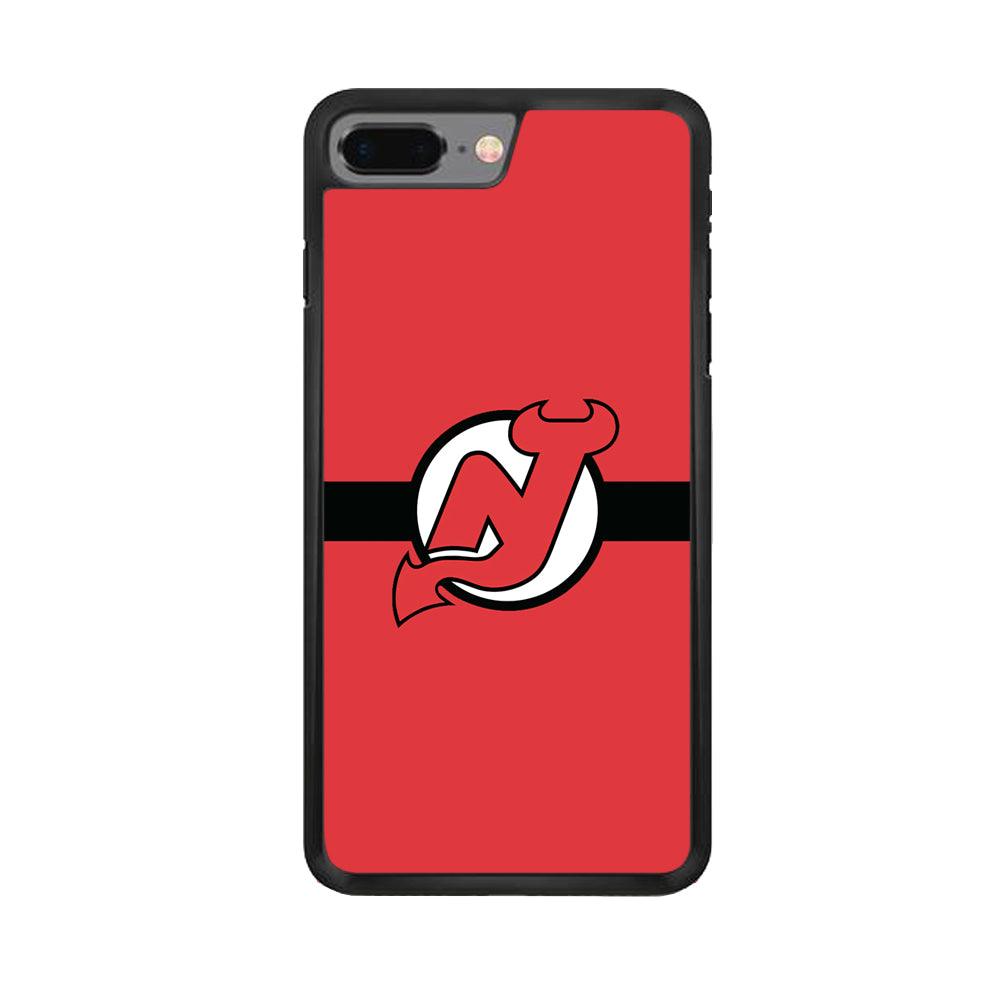 Hockey New Jersey Devils NHL 002 iPhone 8 Plus Case-Rubber / Black (2D Case)-Xtracase
