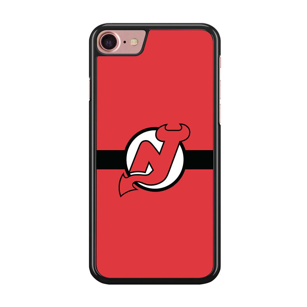 Hockey New Jersey Devils NHL 002 iPhone SE 2020 Case-Rubber / Black (2D Case)-Xtracase