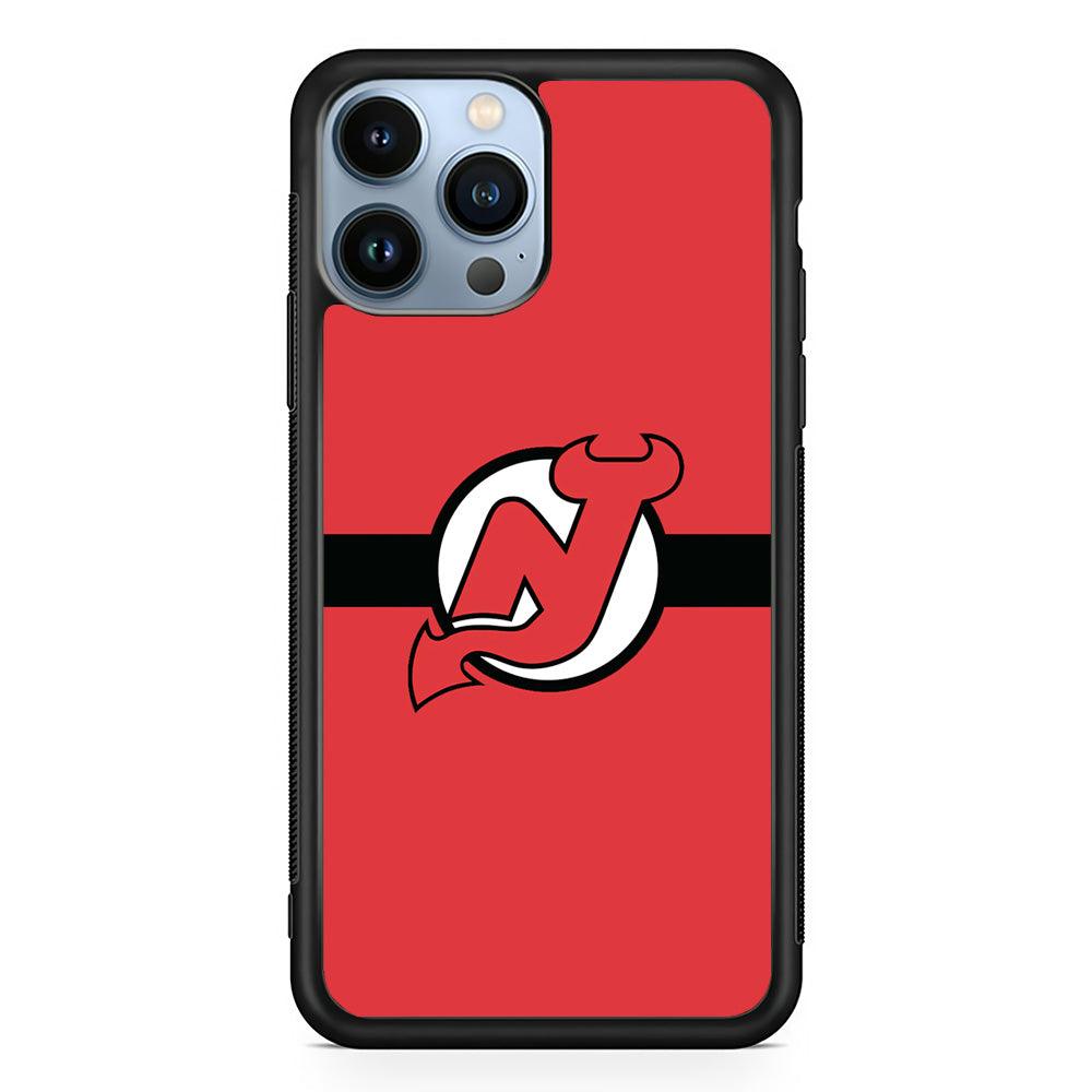 Hockey New Jersey Devils NHL 002 iPhone 13 Pro Case-Rubber / Black (2D Case)-Xtracase