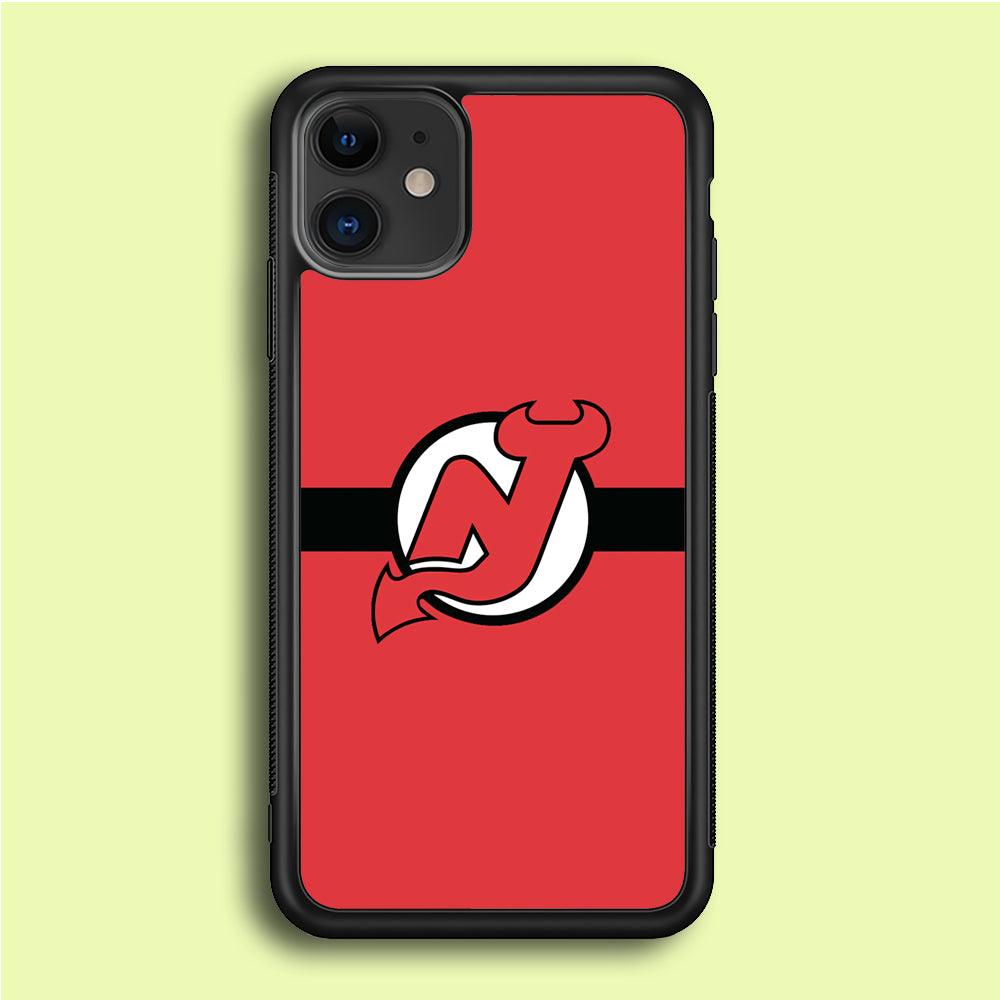 Hockey New Jersey Devils NHL 002 iPhone 12 Case-Rubber / Black (2D Case)-Xtracase