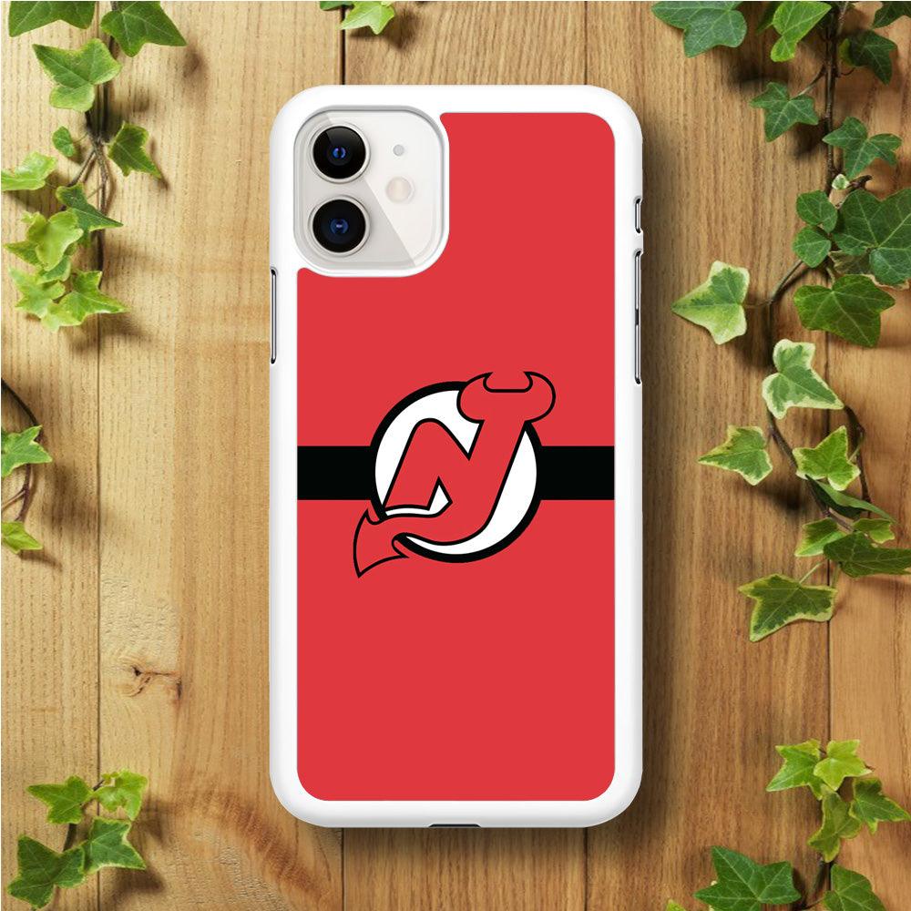 Hockey New Jersey Devils NHL 002 iPhone 11 Case-Rubber / White (2D Case)-Xtracase