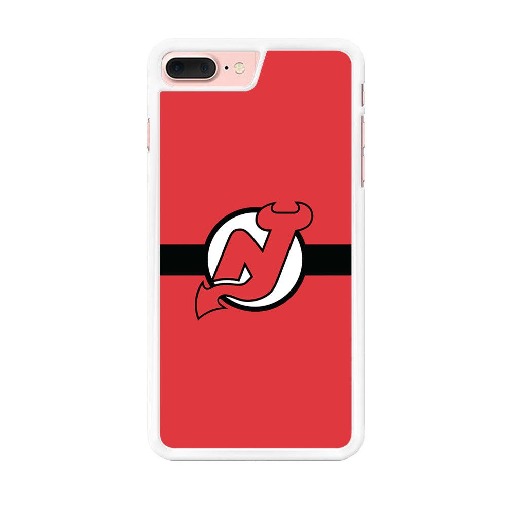 Hockey New Jersey Devils NHL 002 iPhone 7 Plus Case-Rubber / White (2D Case)-Xtracase