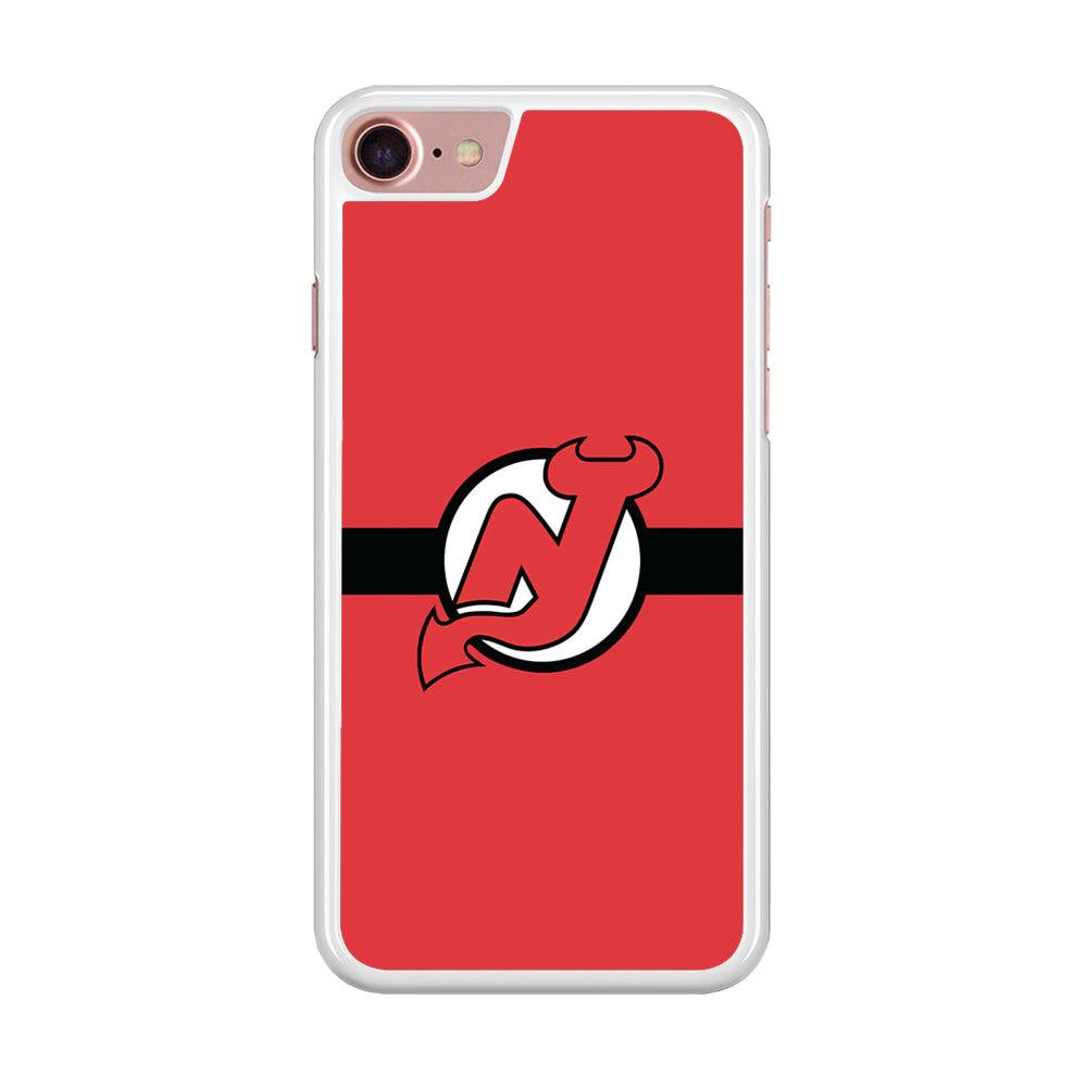 Hockey New Jersey Devils NHL 002 iPhone SE 2020 Case-Rubber / White (2D Case)-Xtracase