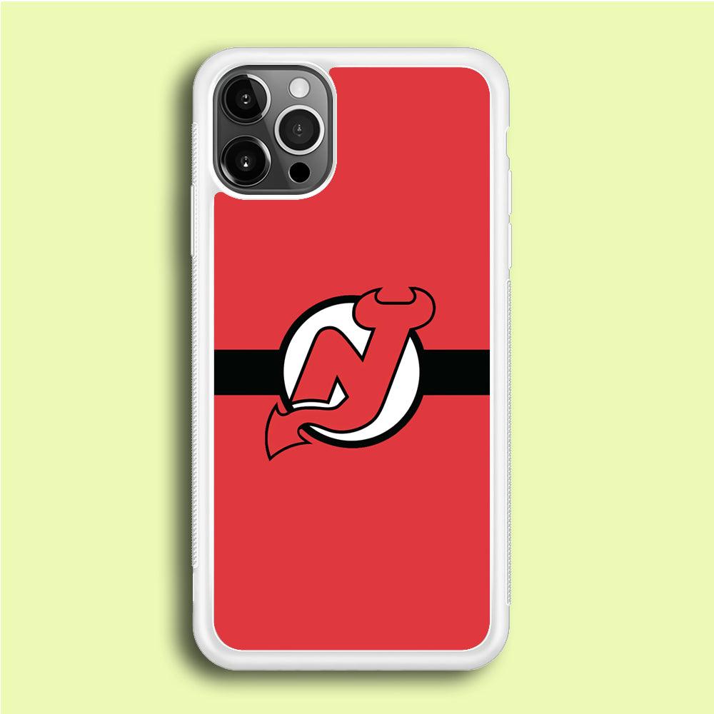 Hockey New Jersey Devils NHL 002 iPhone 12 Pro Max Case-Rubber / White (2D Case)-Xtracase