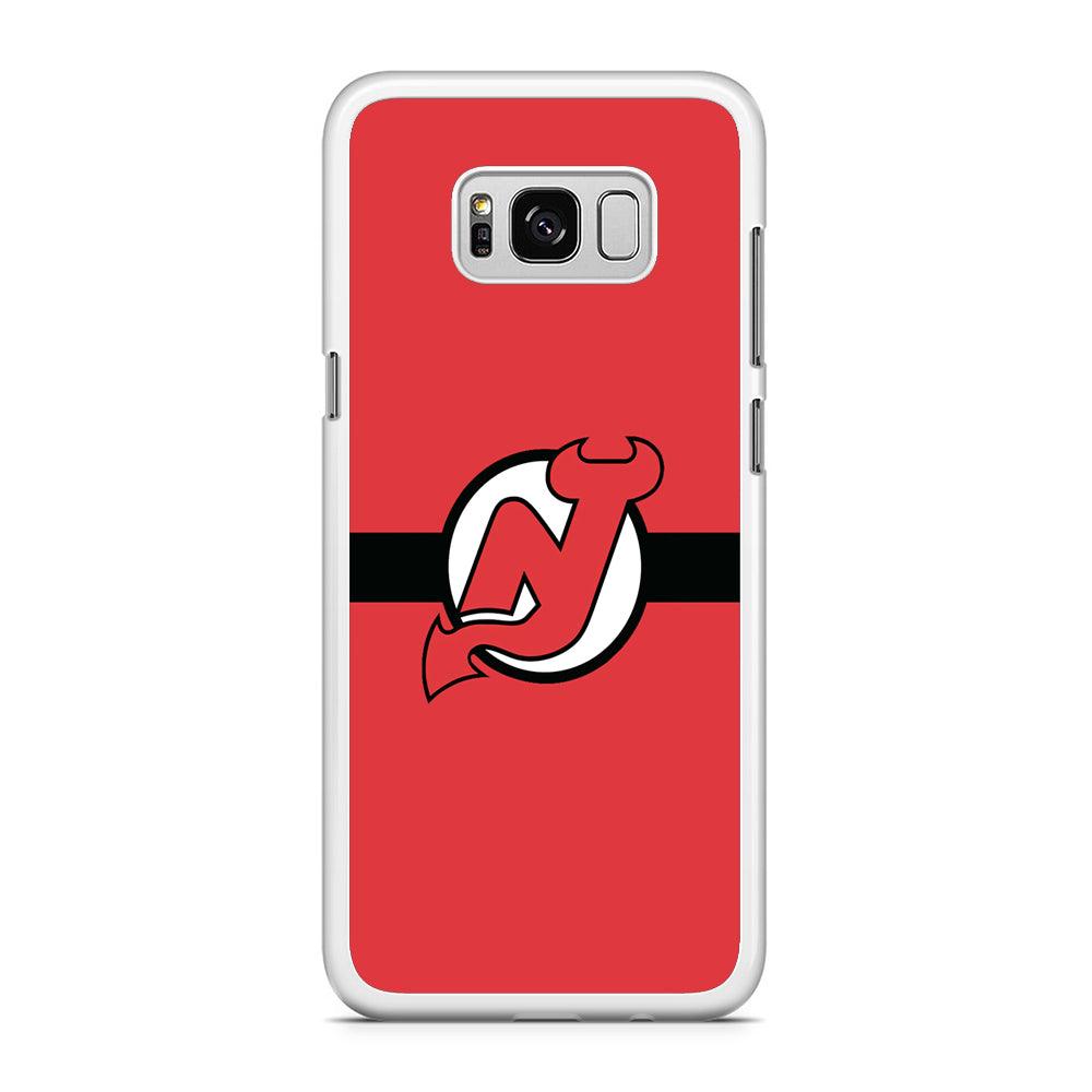 Hockey New Jersey Devils NHL 002 Samsung Galaxy S8 Case-Rubber / White (2D Case)-Xtracase